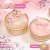 Body Powder Puff Container Set 3Pcs 6" Large Glass Dusting