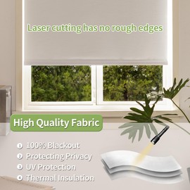 Pesalco 100% Blackout Cordless Roller Shades for Indoor Windows with Valance, Thermal Insulation & UV Protection, White 29" W x 72" H