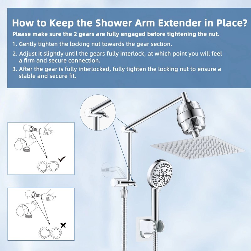 iFealClear Rain Filtered Shower Head 10'' High Pressure Rainfall Shower