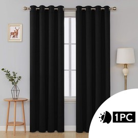 Deconovo Black Blackout Panel Curtains 52 by 95 Inch 1 Panel