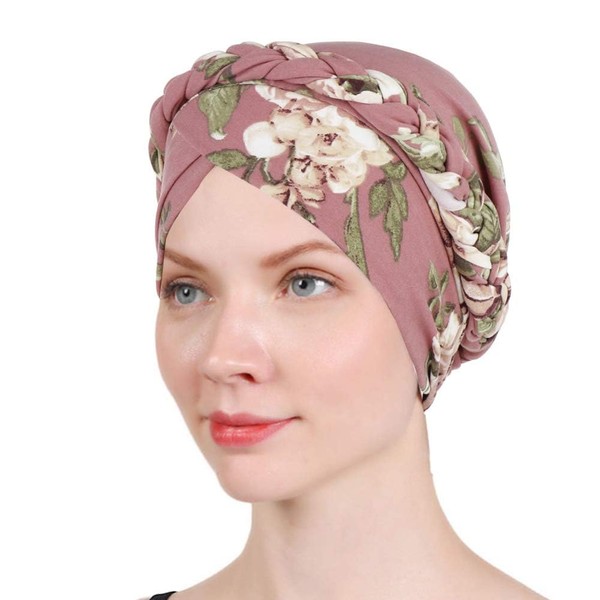 YEHUDAF LEE Women's Turban Braid Headwear Headscarves Chemo Cap Pre-Tied