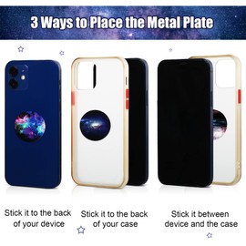 Weewooday 8 Pcs Phone Magnet Car Metal Mount Plate for Cell Holder Compatible with Magnetic Car Mounts Replacement Sticker(Starry Style)