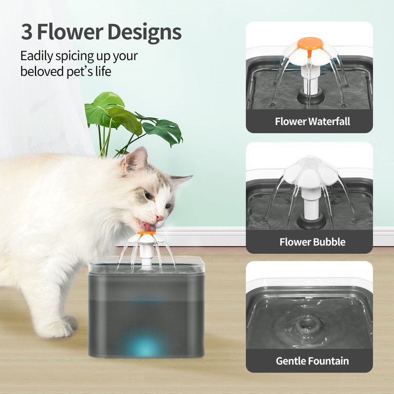 2L/67OZ Large Capacity Pet Water Fountain Intelligent Electric Automatic Drinking