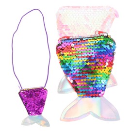 Ipetboom 3pcs Little Girls Mermaid Tail Purse Crossbody Bag Wallet Party Favors