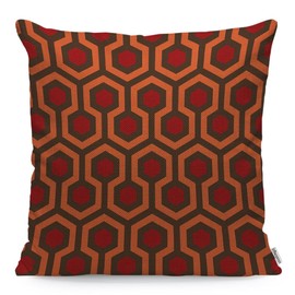 WONDERTIFY Hexagon Geometric Cushion Cover Trellis Polygon Decorative Throw Pillow Covers For Couch, Bed Sofa Pillows Case Red Orange Dark Brown 45X45 Cm