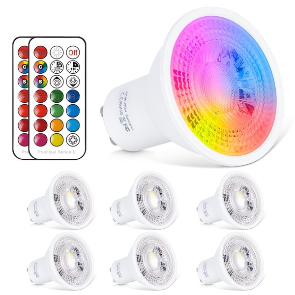 ChangM ChangM LED GU10 Lampe RGB+Warmweiss Farbwechsel Spot Licht 6W,