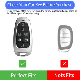 Eisgul for Hyundai Key Fob Cover with Leather Keychain Soft TPU Full Protection Key Case Shell Holder Compatible with 2024 2023 2022 2021 Sonata Santa fe Tucson Nexo Palisade 7 Button, A-Red