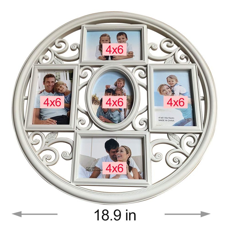 MKUN 2Pack of 4x6 Wall Photo Collage Frames - Round