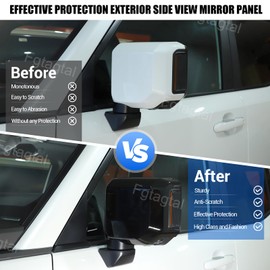 Door Rear View Mirror Cover Fit for Toyota Land Cruiser Prado 250/Lex@us GX 2024 2025, ABS Exterior Side View Mirror Cover Auto Door Rearview Mirror Protective Trim Cap, 2PCS(Bright Black)