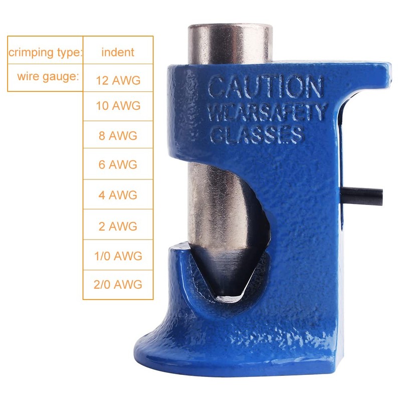 Hammer Battery Lug Crimping Tool for 12AWG to 2/0AWG Wire