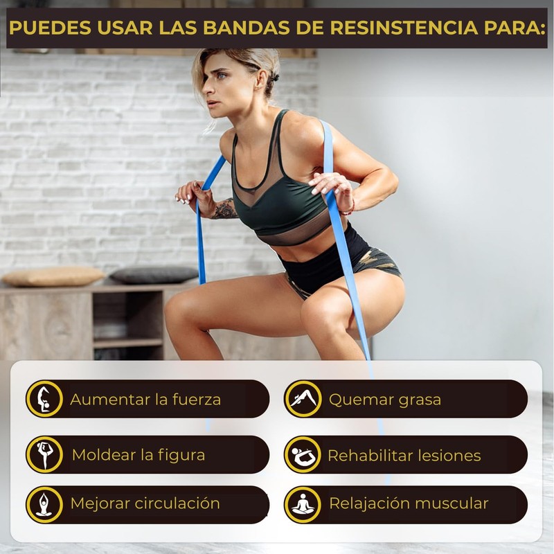 Resistance Band 15 kg Black - Natural Latex Elastic Band
