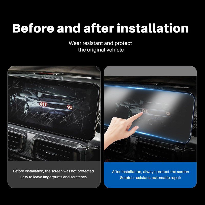 KUNGKIC For Ford Mustang 2024 2025 Screen Protector Center Console