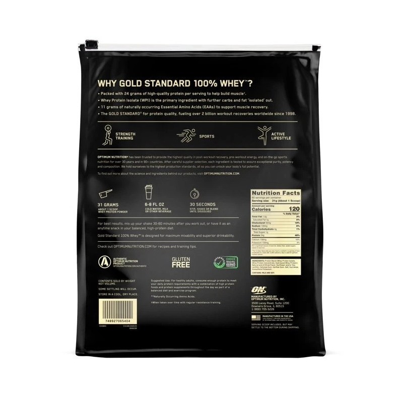 Optimum Nutrition, Gold Standard 100% Whey, Vanilla Ice Cream, 5.64