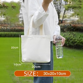 5-Pack Eco-Friendly Reusable Canvas Tote Bags – Large, Lightweight & Washable Grocery Shopping Bags | Versatile Plain Totes for Crafts, DIY Projects, Art & Gifts | Stylish Beige & Natural Colors