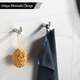 BVL Brushed Towel Hooks, Pack of 5 Wall Hooks, 304 Stainless Steel Coat Hooks