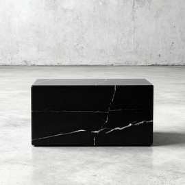Aspen Studio AspenStudio Genuine Black Marquina Marble Cremation Urn for Adult Human Ashes Made Black Maquina Marble Urn