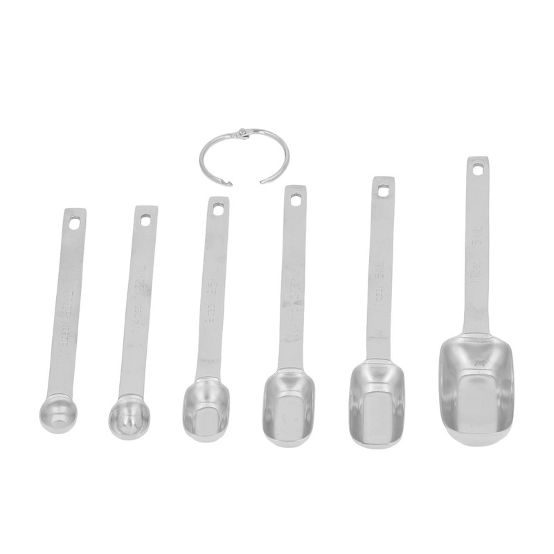 6PCS Rectangle Measuring Spoon Set Stainless Steel Accurate Clear Marking