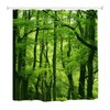 goodbath Extra Long Shower Curtain 214, Green Forest Woodland Waterproof
