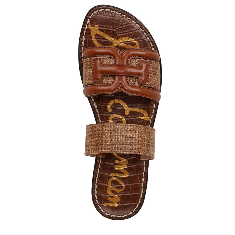 Sam Edelman Women's Gabi Flat Sandal, Cuoio/Rich Cognac, 8.5