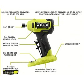 18V ONE+ HP COMPACT BRUSHLESS 1/4" RIGHT ANGLE DIE GRINDER