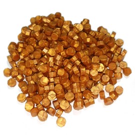 Chedin Wachs Achteckig Wachssiegel Stempel, 500 Stück siegelwachs Perlen, für Vintage Siegellack und Brief, Einladungen, Karten, Paket Geschenk (Königliches Gold, 500)