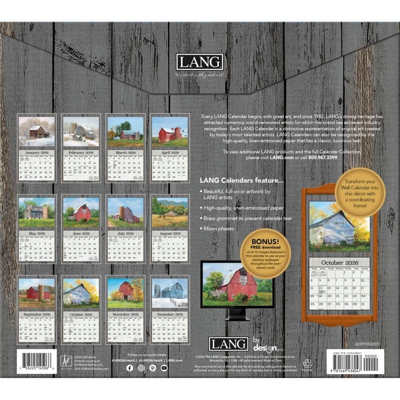Lang, On the Farm 2026 Wall Calendar by Bill Zierke,