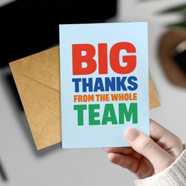 Thank You Card for Coach Men Women, Ideal Basketball Wrestling Soccer Retirement Birthday Gifts, Gifts for Volleyball Football Coaching, Big Thanks From The Whole Team Single 5.3''x 8'' Folded Card