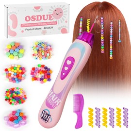OSDUE Hair Accessories Girls Toys, Hair Braiding Machine for Children Girls, Automatic Hair Braider Machine, Gifts for 5 6 7 8 9 10 Year Old Girls Kids, Hair Decoration Toys for Kids Girls(Rose)