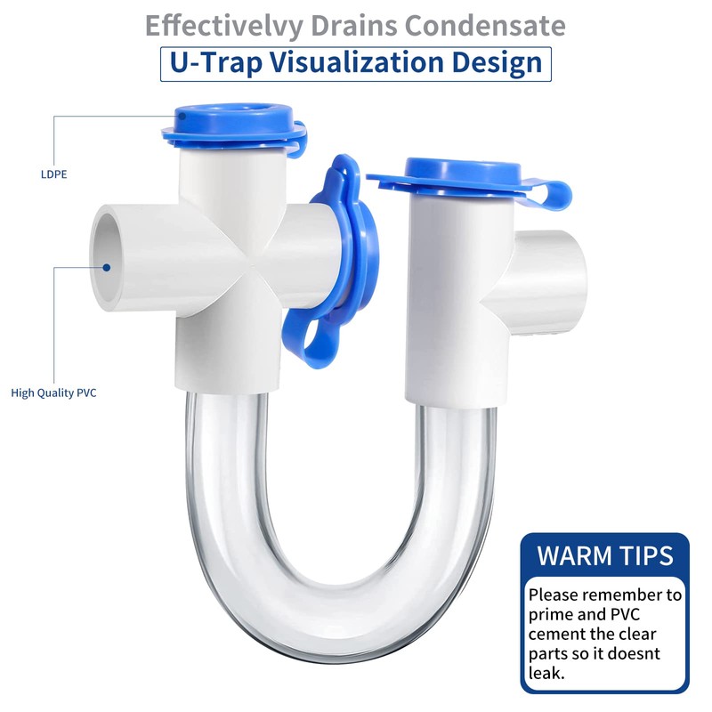 DECOAIRCON 3/4 -inch Standard Condensate Trap with Cleaning Brush, PVC