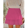 Aoudery Flowy Shorts for Women Boho Ruffled Tiered Skorts Casual