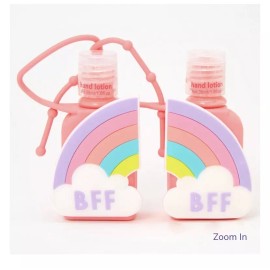 Claire’s BFF Best Friends Lotion rainbow backpack bag clip keychain set