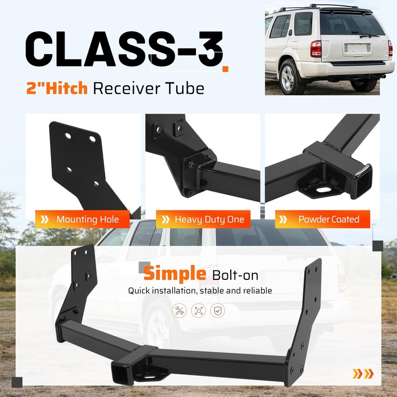 Gelacie Class 3 Trailer Tow Hitch 2" Receiver Compatible with