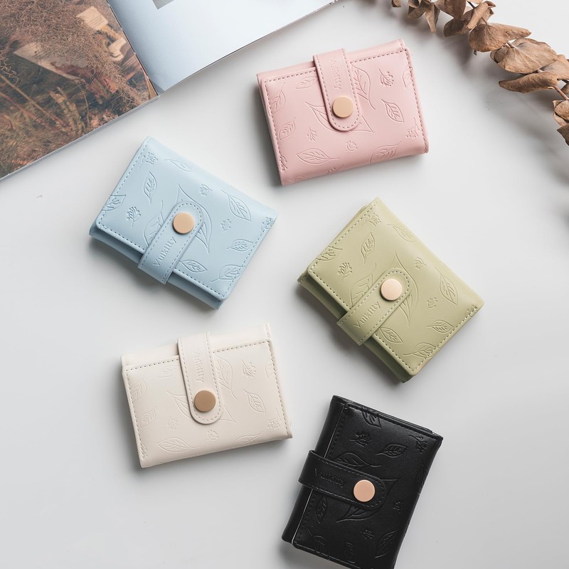 Vulkitty Small Wallet for Women, Trifold Cute Ladies Leather Wallet