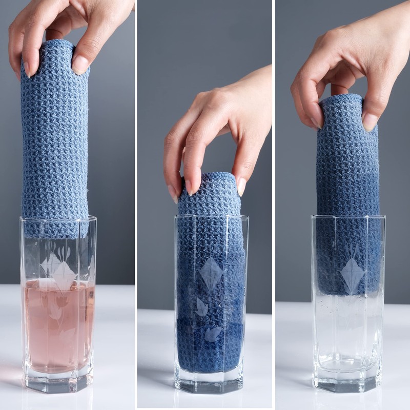 Polyte Premium Microfiber Kitchen Dish Cloth Waffle Weave 12 Pack