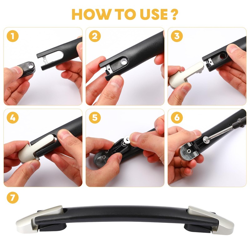 Housoutil 2 pieces suitcase handle, replacement luggage handle, 21 cm,