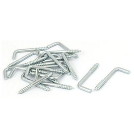 sourcing map Home Wall M4x38mm L Shaped Self Tapping Metal Screw Hook Picture Hanger 20pcs (Pack of 20)