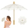 WRITWAA Elegant Wedding Decorative Umbrella, Lace Parasol with Embroidery, Cotton