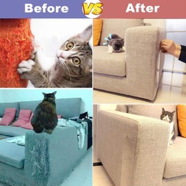 Hsthe Sea 8 PCS Anti-Scratch Furniture Protectors Cat Scratch Couch Protector Pet Sofa Guard for Protecting Upholstered Transparent For Sofa Furniture Door Scratch Protection
