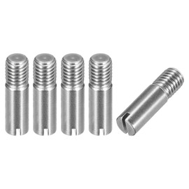 sourcing map 5 Pieces M10 x 35mm Slotted Cylinder Pin Made of 304 Stainless Steel with Male Thread for Positioning Furniture and Cabinets