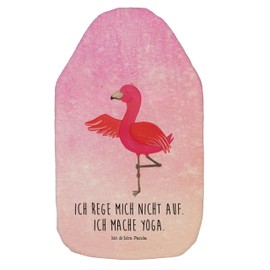 Mr. & Mrs. Panda Hot Water Bottle Flamingo Yoga - Gift, Yogi, Hot Water Bottle with Cover, Tree, Heat Cushion, Relaxation, Yoga Exercise, Children's Hot Water Bottle