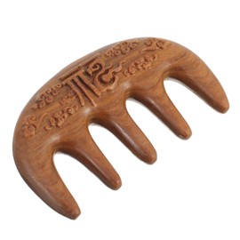 Baluue Wooden Wide Tooth Hair Comb Comfortable Scalp Massage Acupoint Detangling Tool for All Hair Types Lightweight Natural Wood Gift