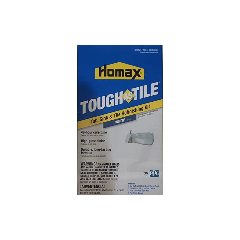 Homax Tub and Tile Refinishing Kit, White, 26 oz, Brush