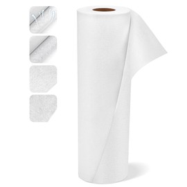 Dercuy White Medium Weight Fusible Interfacing for Sewing,11.6" X 30yd Iron On Interfacing, Polyester Single-Sided Fusible Fabric for Sewing Supplies DIY Crafts