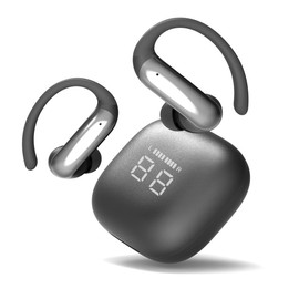 Keiby Citom Bluetooth Wireless Earphones, Over Ear Type, Wireless Earphones, Physical Buttons, Prevents Misoperation, Heavy Bass, AAC Compatible, LED Display, Stable Wear, No Falling, Comfortable, Hands-free Calling, Running, Sports, Commuting to Work or