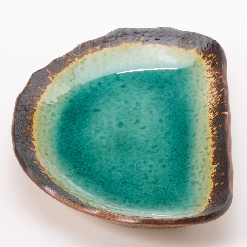 Mino Ware K51229 Long Plate, Half Moon Shape, Approx. 8.3