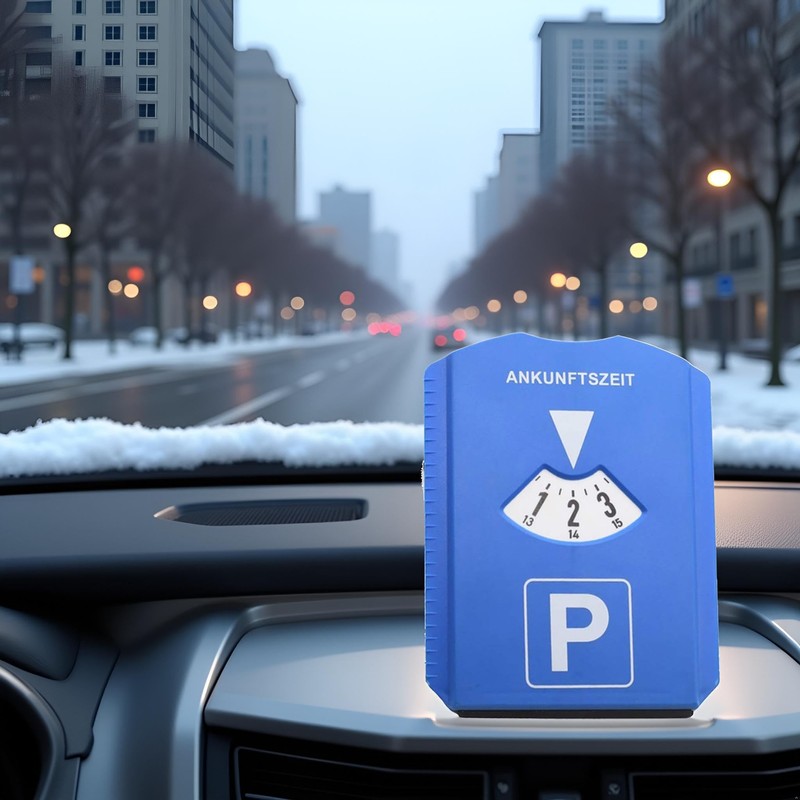 BWESOO Blue Digital Parking Timer Parking Disc with Ice Scraper
