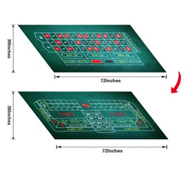BALIKEN 36 x 72 Inches Roulette Table & Craps Table Top Casino Felt Professional Grade Mat