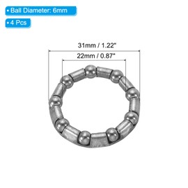 PATIKIL Bike Ball Crank Bearing 31mm x 9 Balls, 4 Pack Stainless Steel Bicycle Bearings Replacement Bike Parts Repair Accessories for Bike Front Rear, Silver