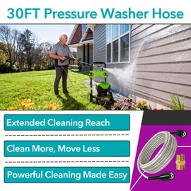 30FT Pressure Washer Hose Compatible with Greenworks Model 5200402