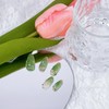 30Pcs Green Press on Nails Medium Almond Fake Nails with